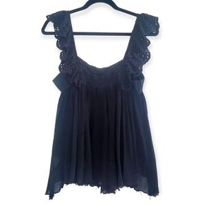 Anama Black Eyelet Tank Top